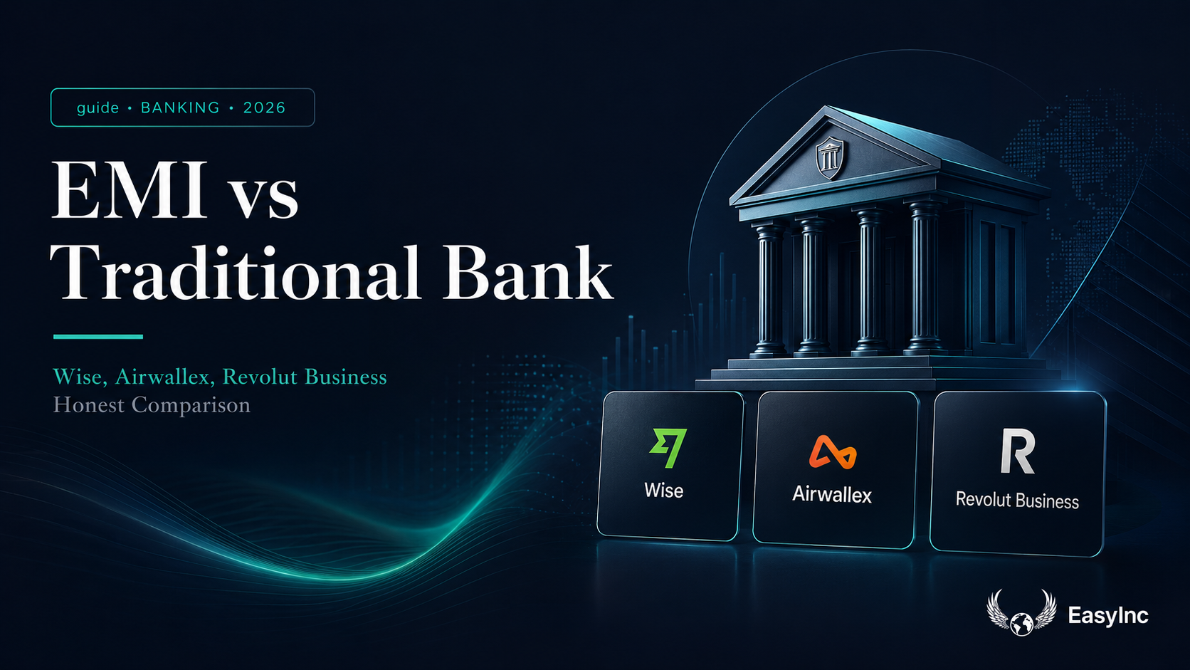 EMI vs Traditional Bank for International Business in 2026: Wise, Airwallex, Revolut Business. Honest Comparison